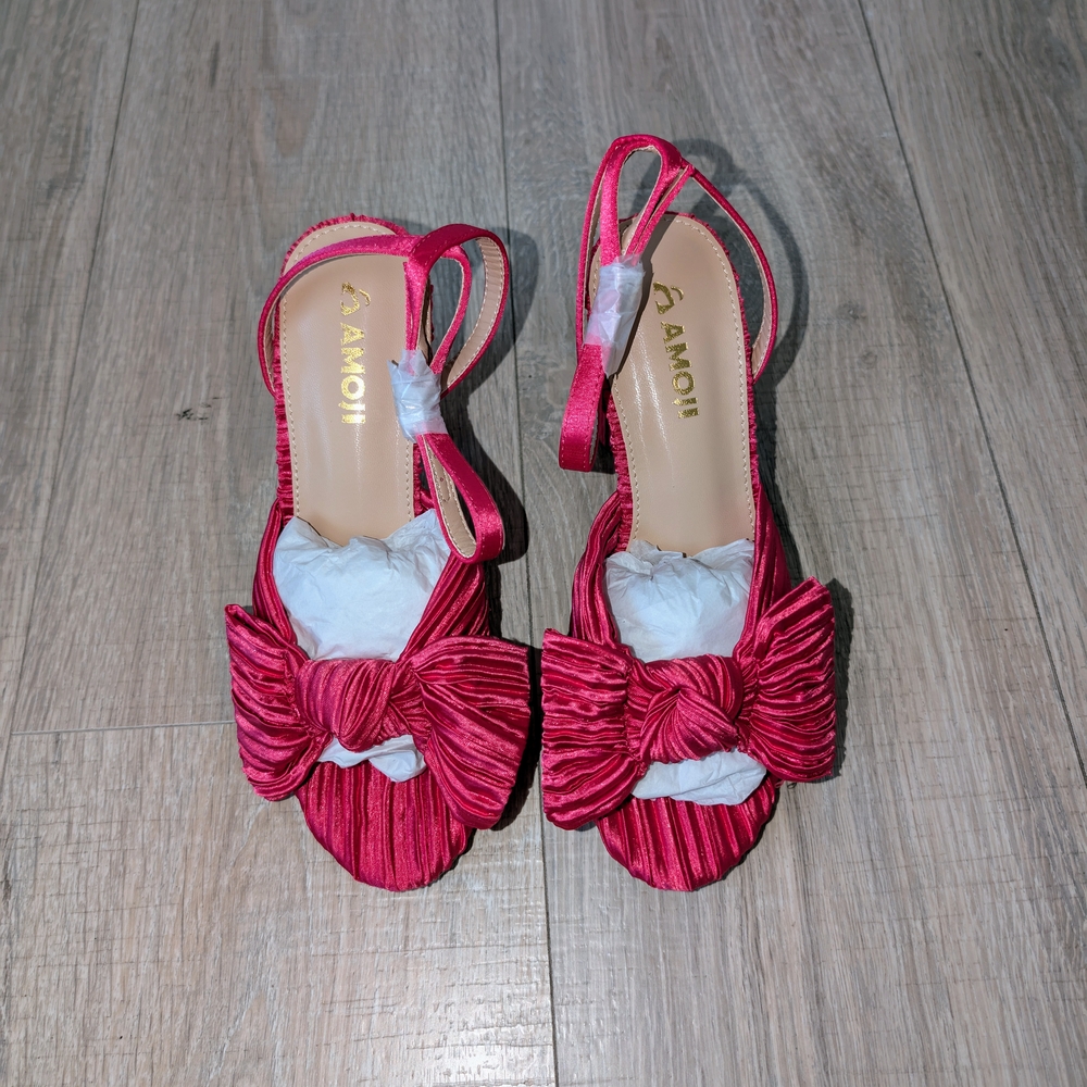 AMO Pink Sandals with Ruched Design